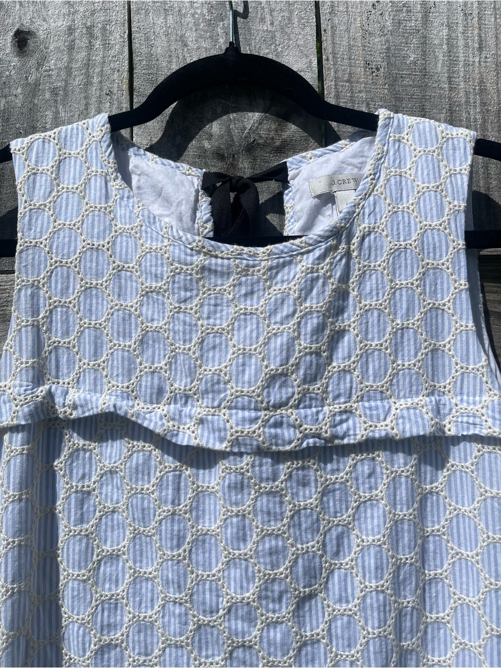 J. Crew Light Blue seersucker Textured Sleeveless Shift Dress Sz 6 - Picture 2 of 11